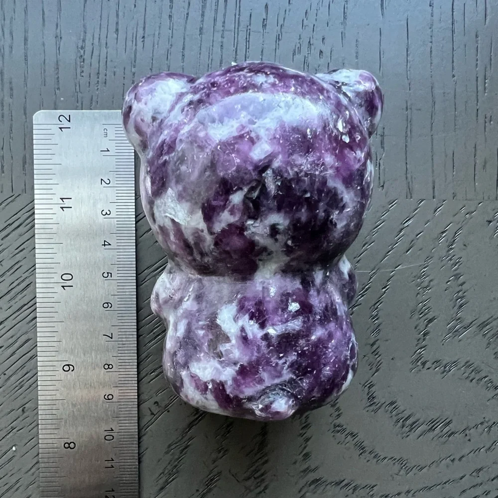 Purple Mica Carved Care Bear - Picture 7 of 8